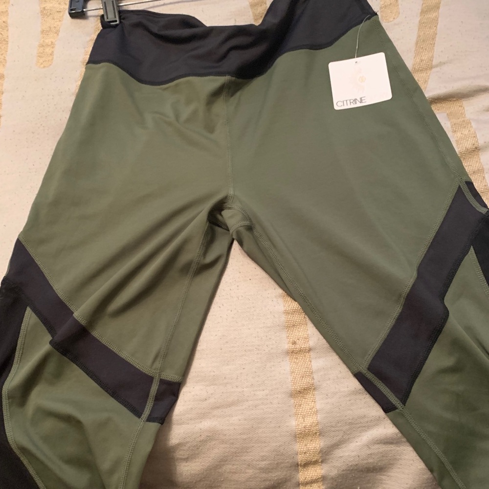 Green and black leggings